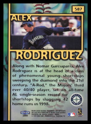 1999 Fleer Tradition Franchise Futures #587 Alex Rodriguez Seattle