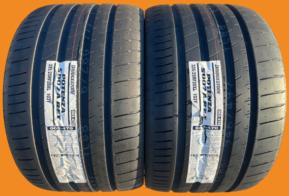 TWO NEW 335/25RF20 103Y Bridgestone Potenza S007A RFT Run Flat