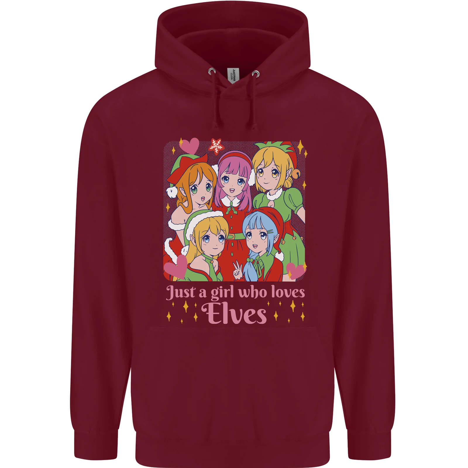 Anime A Girl Who Loves Elves Christmas Xmas Mens 80percent Cotton Hoodie image 6