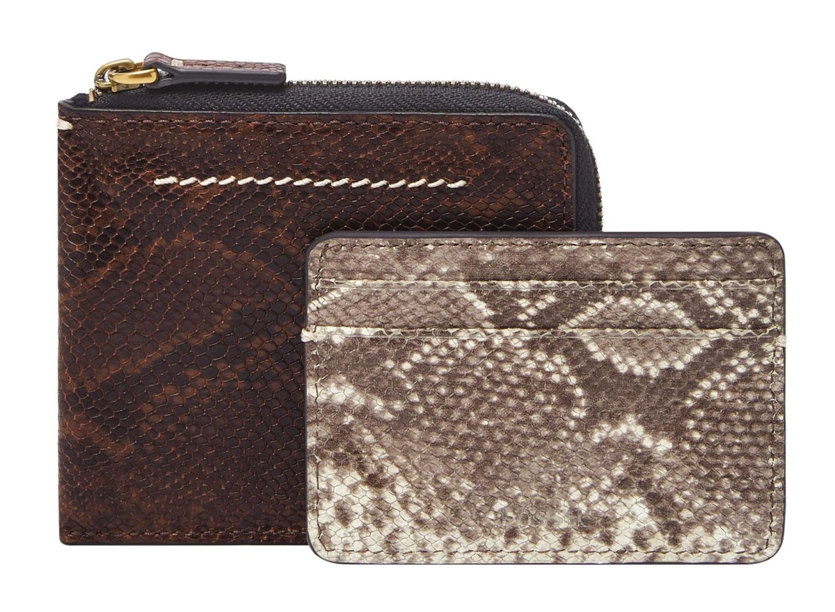 Portafoglio Fossil Lennox Tab Bifold In Pelle | Nero | 12 Scomparti, 4 Tasche Banconote E ID