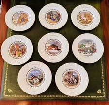 8 COALPORT CHRISTMAS COLLECTORS PLATES 1976 1977 1979 1984 1985 1986 1987 1988