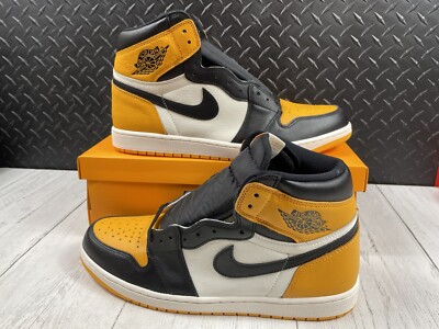 Size 14-New Nike Jordan 1 Retro High OG Yellow toe/Taxi 2022 MENS