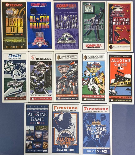 1974-2013 MLB Baseball All-Star Game Ballots—Clean—26 different—LOT of 227