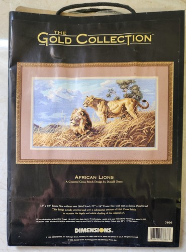 Tapestry/Cross Stitch Kit African Lions #3866 Dimensions Gold Collection New