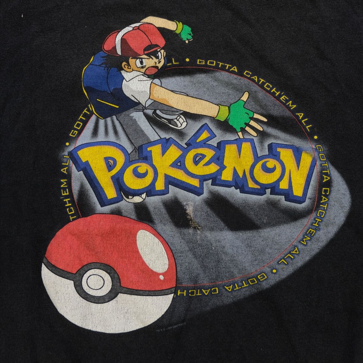 Rare Vintage NINTENDO Pokemon Gotta Catch 'em All 1999 Ash T Rare Vintage NINTENDO Pokemon Gotta Catch 'em All 1999 Ash T