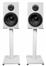 Pair Rockville RockShelf 68W White 6.5" Home Bookshelf Speakers w/21" Stands