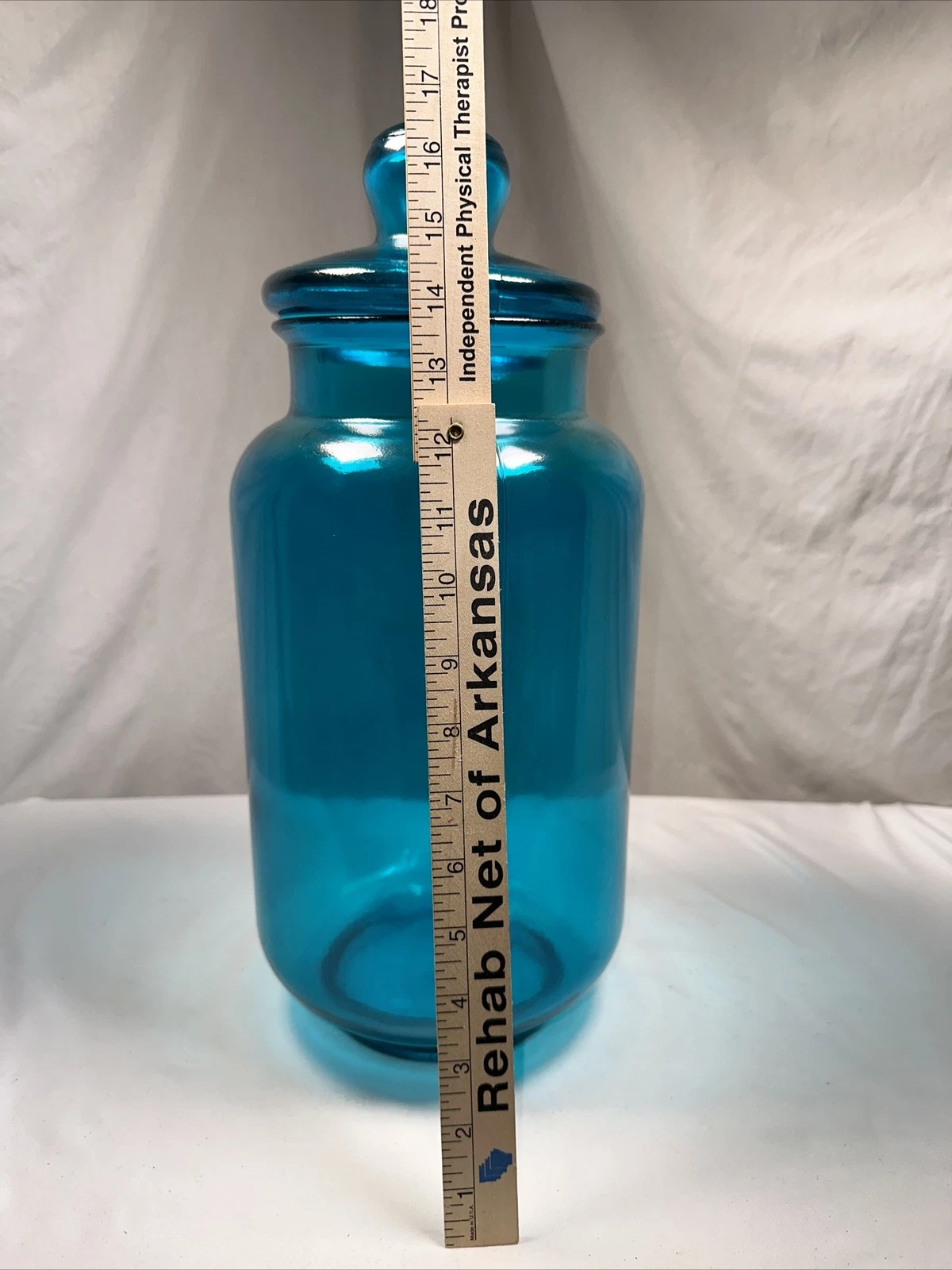Blue Glass Apothecary Jar 16” Tall