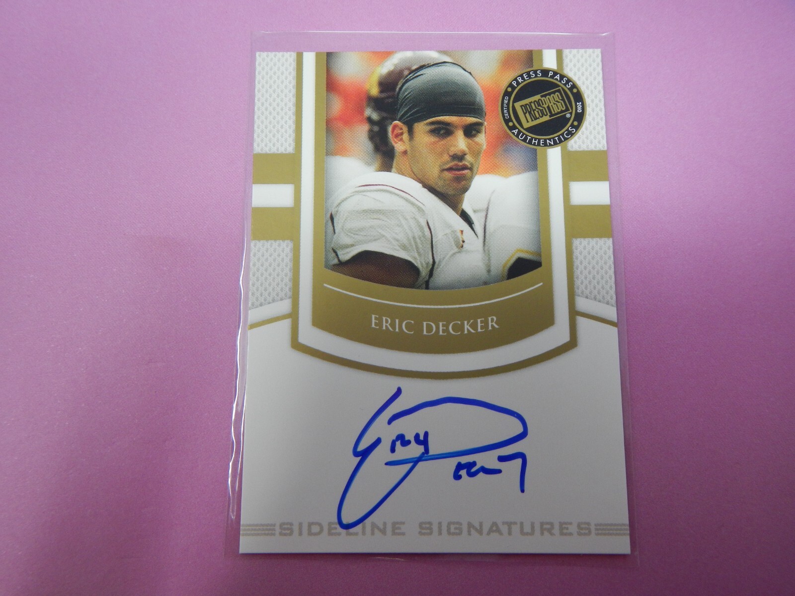Eric Decker Press Pass PE Sideline Signatures #SSED Gold