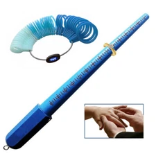 Plastic Ring Sizer Stick & Finger Measuring Gauge 2 Pc Ring Mandrel Tools Set