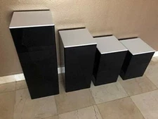 DS-Acrylic Display Art Sculpture Stand Pedestal Black & White top 4 steps set