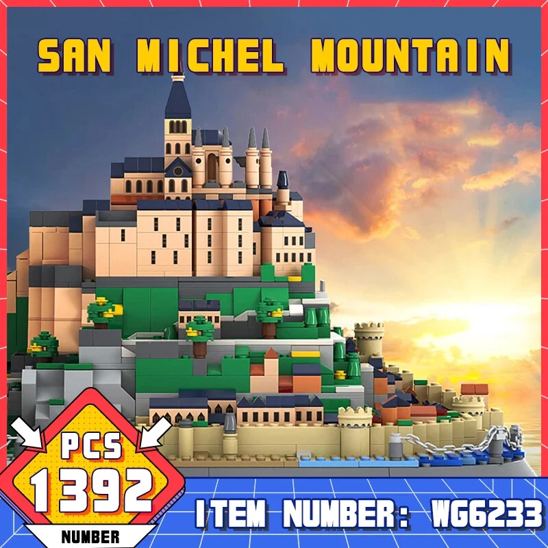 1392 ШТ. Кирпичи Мировая Архитектура Модель Здания Диорама Мон-Сен-Мишель - Изображение 3 из 4