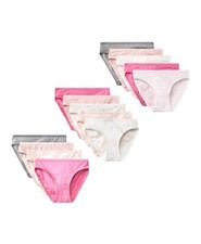 Girls' Pink Florals and Solids 14 Pack Cotton Bikini