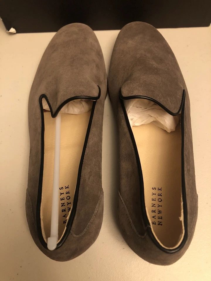 Zapatos de Noche Barneys New York Venecianos Sin Cordones Gris Gamuza Talla 12 $349.00 Foto 2 de 4