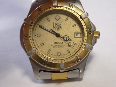 38mm TAG Heuer 2000 Pro Mens 2Tone Gold Steel 200M