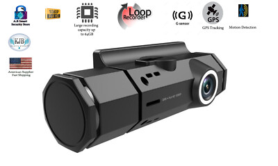 KJB Front Rear Dual Lens Dash Cam 1080P G-Sensor Dvr Recorder GPS Tracking Wifi