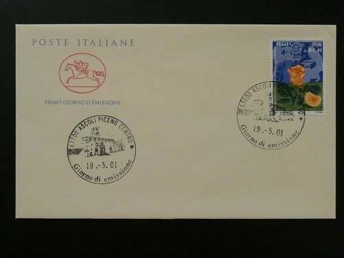 rose flower FDC Italy 2001
