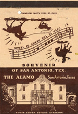 Vintage Matchcover  Souvenir Of San Alamo San Antonio Texas