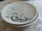 7 Red Wing Pottery Bob White 6 1/2" Bread Plates Hand Painted 1956-67 Excellent