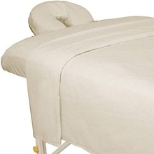 ForPro Premium Flannel 3-Piece Massage Sheet Set for Full, Natural