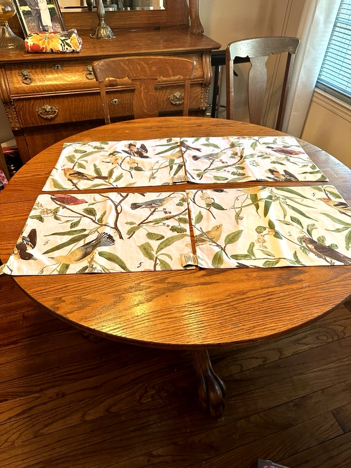 Pottery Barn Placemats Set of 4 Colorful Outdoor Birds 14x20" Cotton Linen FrShp - Image 3 of 4