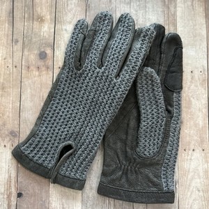 Equestrian Riding Gloves Good Hand Crochet Back and Pig Skin Grey Size L