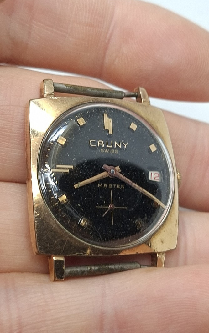 CAUNY PRIMA SWISS MASTER FHF 81 - 2 OROLOGIO UOMO VINTAGE WATCH MONTRE UHR