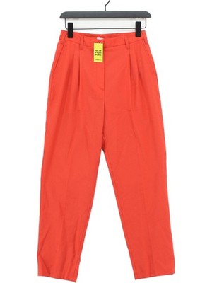 American Vintage Women's Suit Trousers S Orange Wool with Acetate Dress Pants