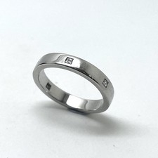 Platinum Diamond Band Ring 950 Hallmarked Size J 1/2 0.05ct Princess Cut 3mm