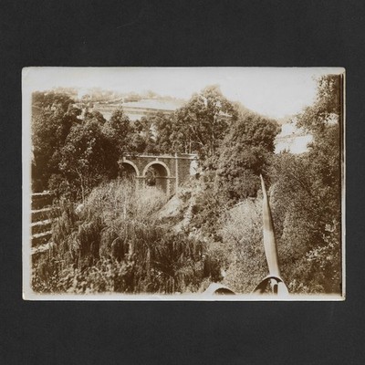 Vallauris Brücke Naturlandschaft Sepiaalbum - altes Foto Schnappschuss