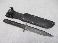 KA-BAR EK44 Commando Knife John Ek Fixed Blade w/ Leather Sheath Used