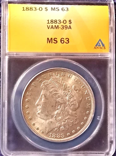 1883-O  MORGAN DOLLAR  *WHITE*RIM TONE*   MS-63  VAM-39A - *DIGITS IN DENTICLES*