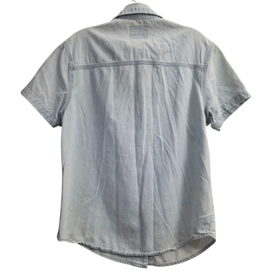 Camisa de mezclilla azul de colección Ki Ko Mo para mujer pequeña con botones bolsillos de algodón Foto 2 de 4