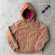 Vintage Y2K Carhartt YOUTH brown hooded work wear jacket