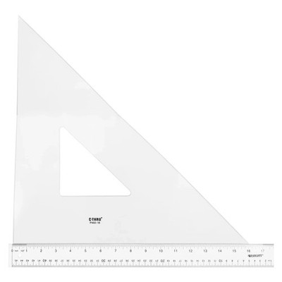 Westcott 16'' Professional Triangle 45/90 Degree Transparent (P450-16) G3R