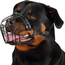 PVC-Coated Wire Basket Dog Muzzle for Rottweiler Large Dogs