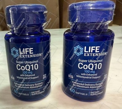 Life Extension Super-Absorbable Coq10 100mg Kaneka Ubiquinone d-Limonene 2X60gel