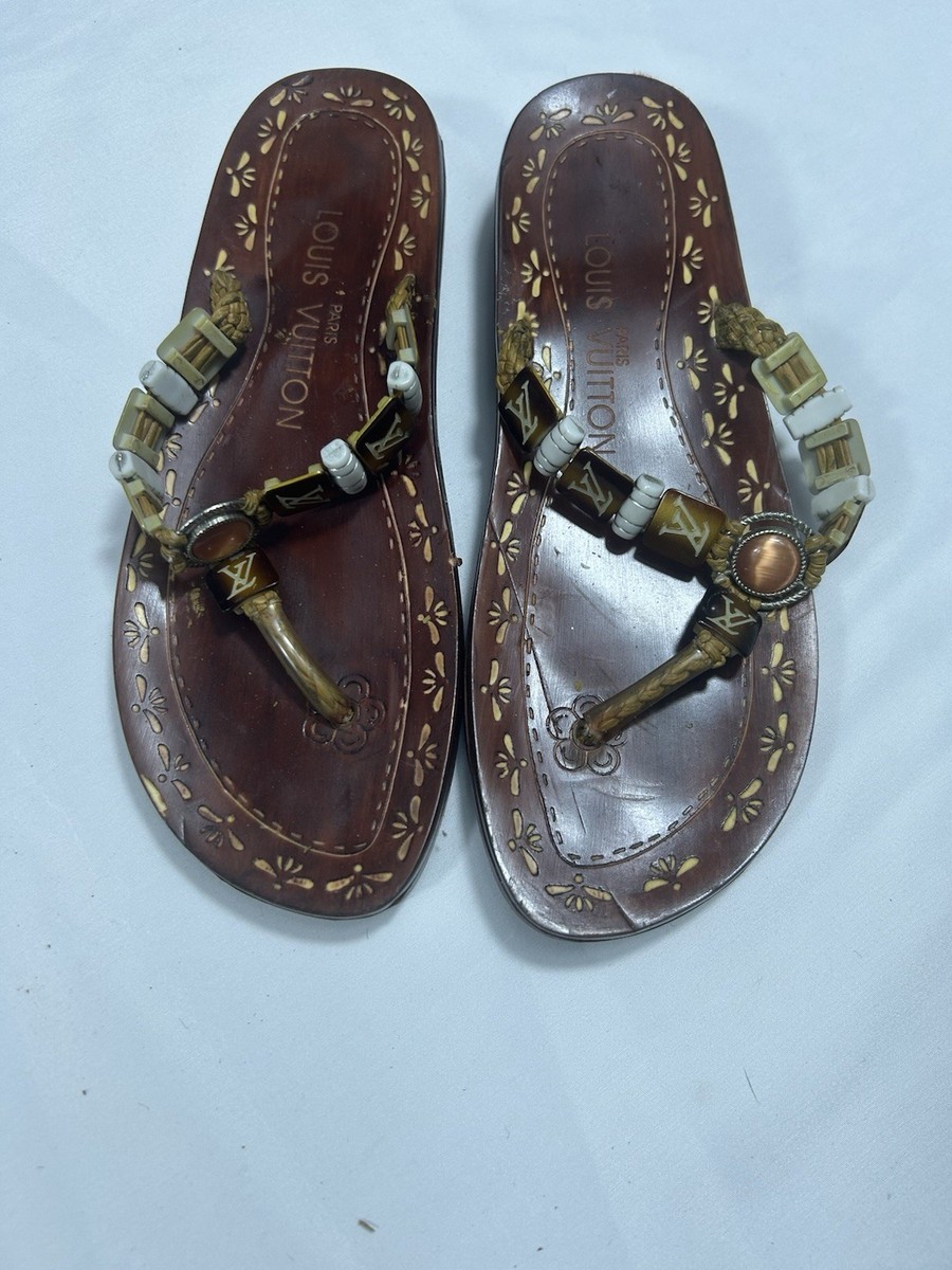 Louis Vuitton　サンダル Louis Vuitton Cherrywood Tigers Eye Sandals Rare Size 7 | eBay