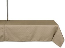 Indoor/Outdoor Tabletop Collection Umbrella Hole with Tablecloth, 60x84" Stone