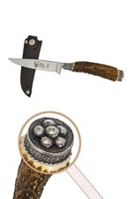 Hirschfänger Trachtenmesser Schwarzwald Hirschhorngriff Stahlklinge Bommelhut