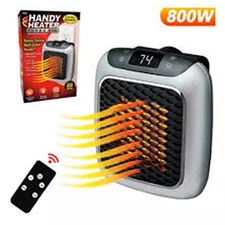 LCD Portable Electric Small Heater Turbo 800 Wall Outlet Space Heater Adjustable