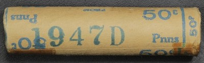 1947 D Original Roll Lincoln Wheat Copper Cents 1C