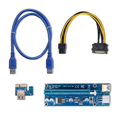 Qoltec Riser PCI-E 1x - 16x | USB 3.0 | ver. 009S | SATA / PCI-E 6-polig