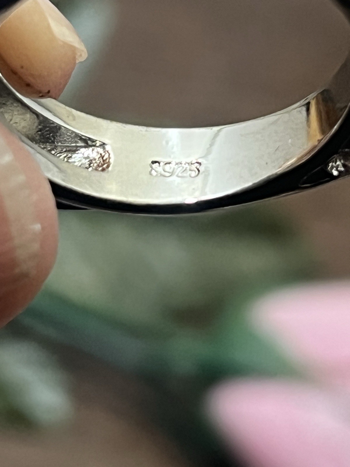 Unique Square Ring .925 Silver With Lab Created E… - image 9