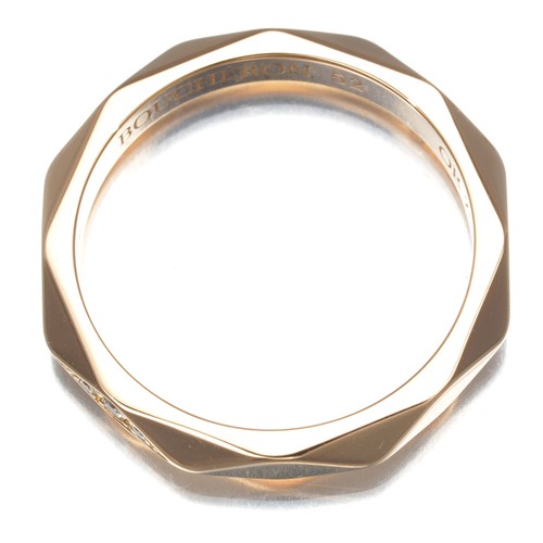 Auth BOUCHERON Ring Diamond Facete Medium 3P EU52 18K 750 Rose Gold - Picture 3 of 4
