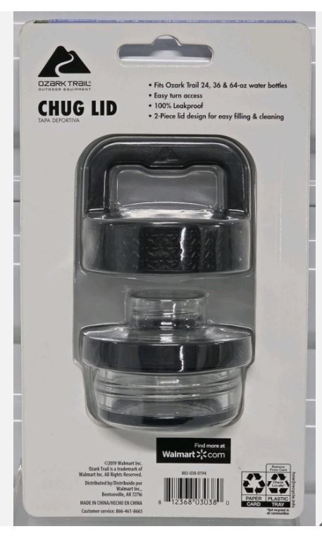 Ozark Trail Chugging Cap Lid Fits 24/36/64 Oz Bottles 100% Leakproof E-Z Turn