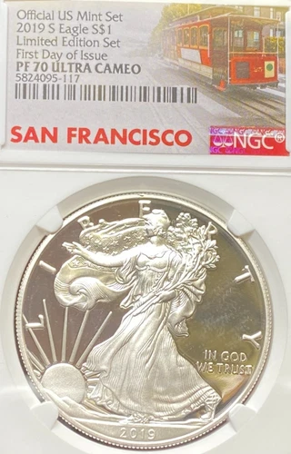 2019 S $1 PROOF AMERICAN SILVER EAGLE LIMITED EDITION 1st DAY ISSUE NGC PF70 UC