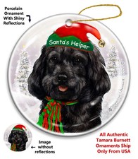 Cockapoo Santa's Helper Holiday Ornament