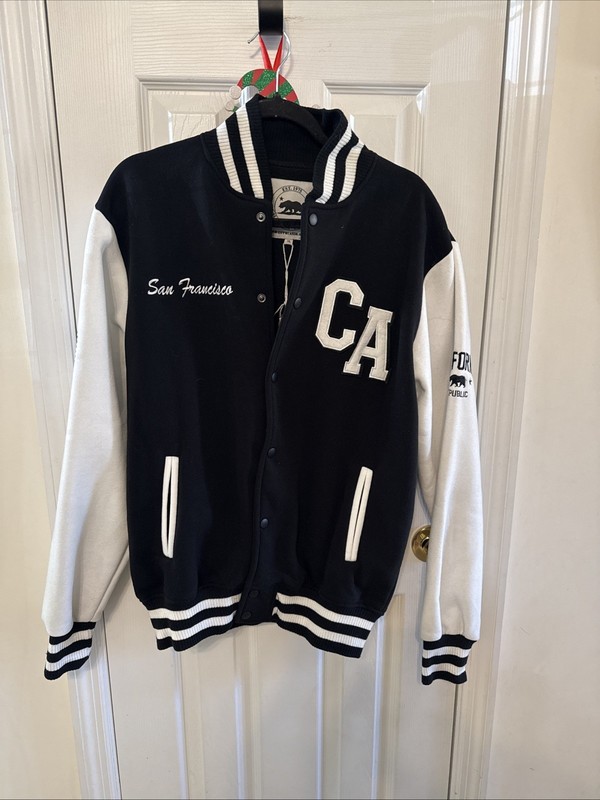 San Francisco California Varsity Jacket Black And White Letterman | Size XL NWT