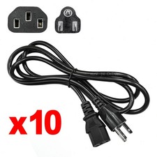 Lot of 100 PC 3-Prong AKA Mickey Mouse AC Power Cord for Laptop PC 18 AWG Wire