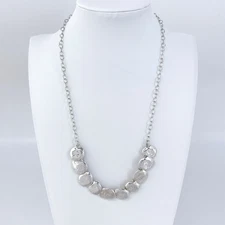 Silpada "Still Shining" Sterling Silver Hammered Circle Disc Necklace 18" N1984